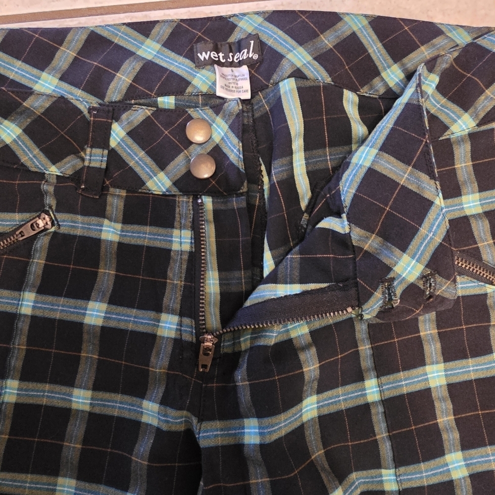Vintage Y2K Wet Seal Plaid Low Rise Pants- 9 - Picture 5 of 15